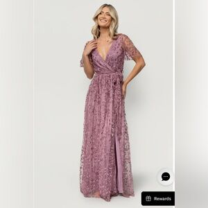 Baltic Born Dusty Purple Lace Maxi Dress